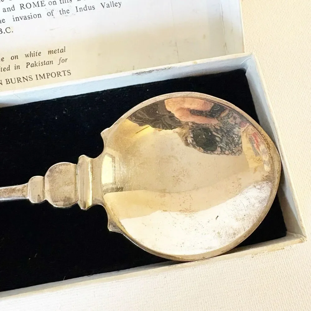 Vivian Burns Imports Silver Plate Serving Spoon Reproduction Pakistan 6